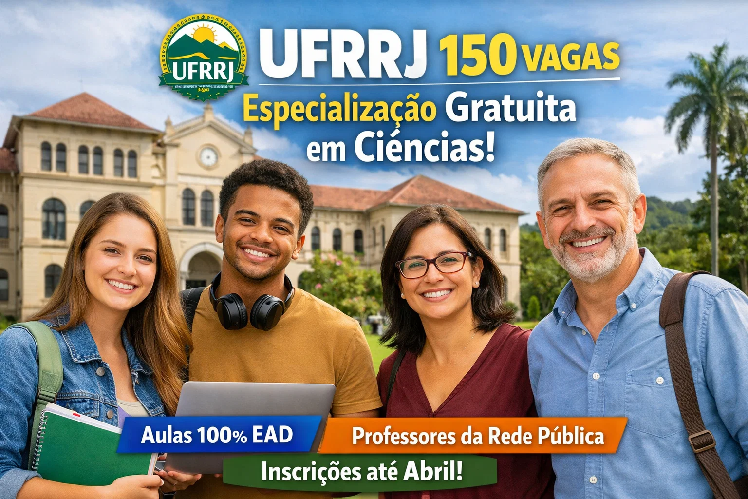 UFRRJ abre 150 vagas para especialização gratuita em Ciências com aulas EAD