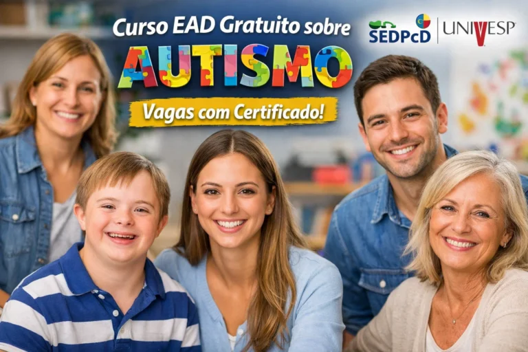 SEDPcD em parceria com a Univesp abre curso EAD gratuito sobre autismo e está divulgando vagas com certificado garantido e conteúdo prático para educadores, familiares e interessados