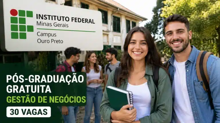 IFMG abre 30 vagas em curso de pós-graduação gratuita em Gestão de Negócios