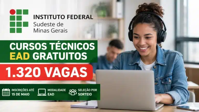Instituto Federal abre 1.320 vagas em cursos técnicos EaD gratuitos