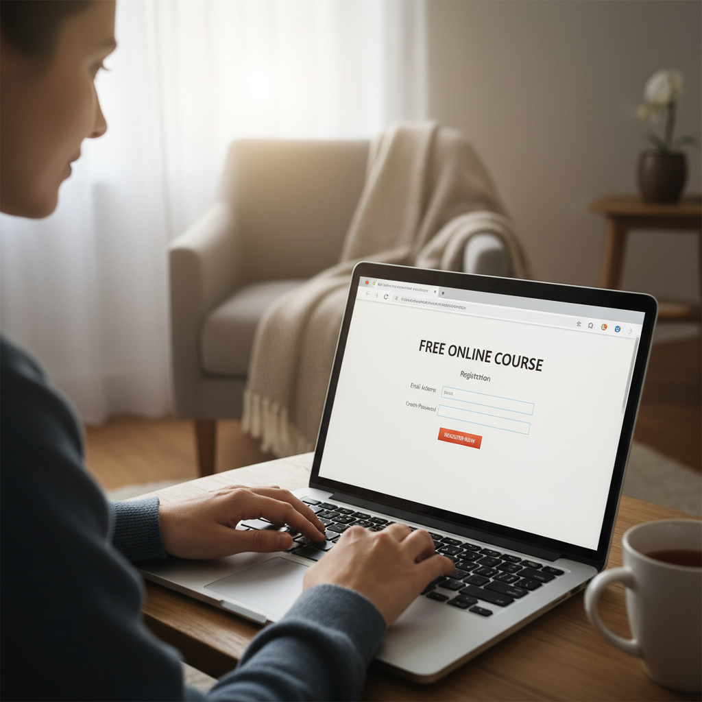 Pessoa realizando inscrição online para cursos gratuitos SENAC Pará pelo site oficial