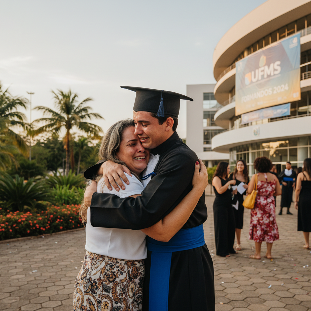 Mãe e filho celebram conquista da vaga em Medicina na UFMS