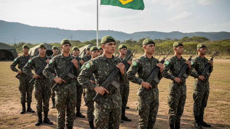 Jovens fuzileiros navais em formação na Marinha do Brasil