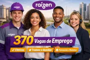 Raízen divulga 370 vagas de emprego em diferentes cidades com oportunidades efetivas e remotas em cargos de auxiliar, trainee e outros