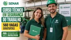 SENAR abre 560 vagas em curso gratuito Técnico em Segurança do Trabalho