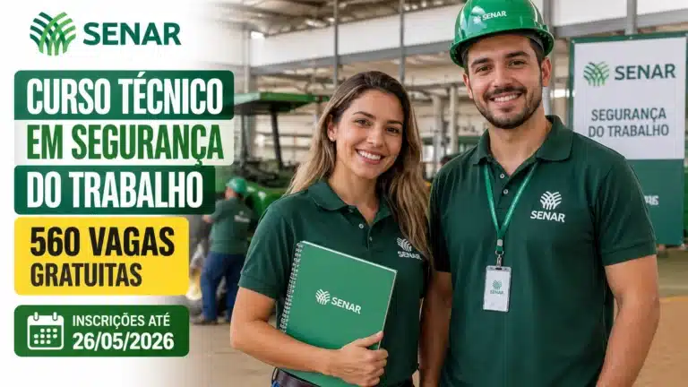 SENAR abre 560 vagas em curso gratuito Técnico em Segurança do Trabalho