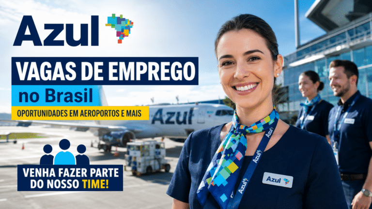 Azul divulga 91 vagas de emprego no Brasil com oportunidades em aeroportos para setores de manutenção e atendimento até tecnologia e cargos híbridos