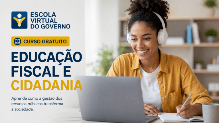 Escola Virtual abre curso gratuito de Educação Fiscal e Cidadania online com certificado