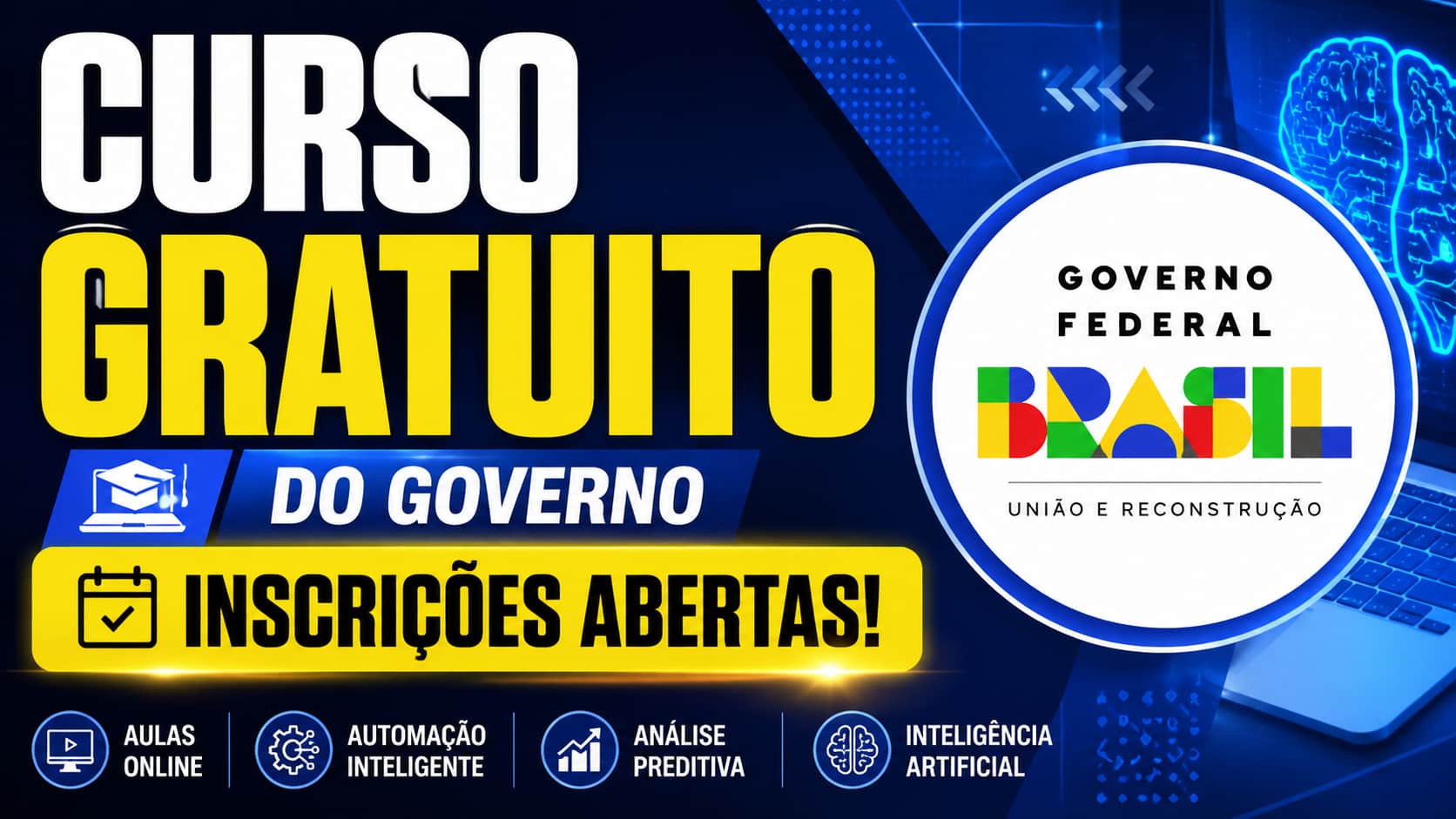 Governo federal abre inscrições para curso gratuito em inteligência artificial e capacita servidores para transformar serviços públicos com inovação e eficiência