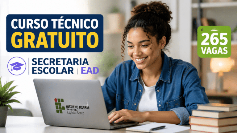 IFES abre 265 vagas em curso técnico gratuito EAD de Secretaria Escolar