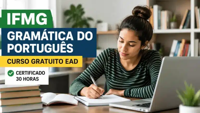 IFMG oferece curso gratuito de Gramática do Português EAD com certificado em formação online de 30 horas