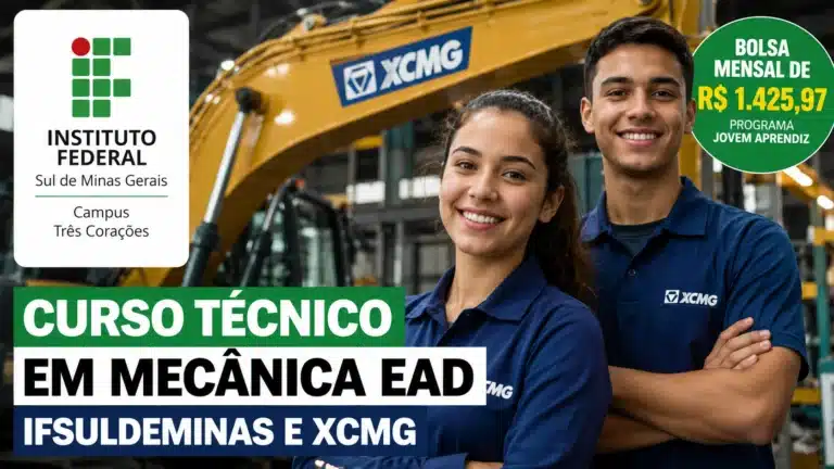 IFSULDEMINAS abre seleção para curso técnico de Mecânica EAD com bolsa