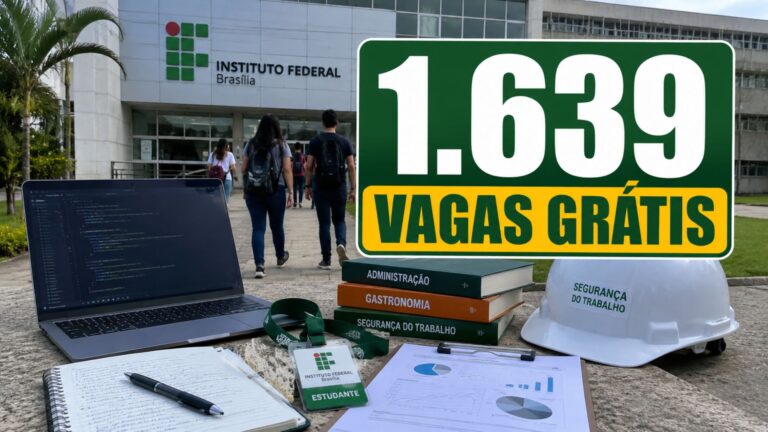 Instituto Federal libera 1.639 vagas em cursos técnicos gratuitos e oferece oportunidade de formação em diversas áreas para quem busca qualificação profissional em Brasília
