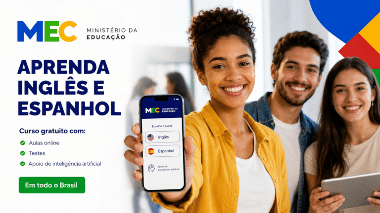 MEC lança aplicativo gratuito com curso gratuito para aprender inglês e espanhol com aulas online