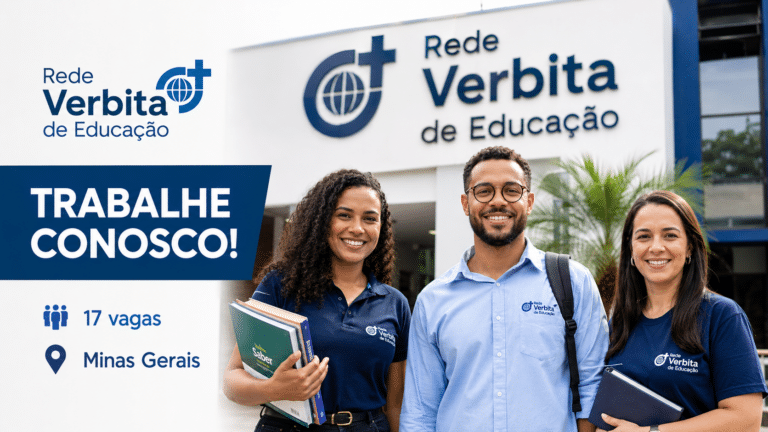 Rede Verbita de Educação anuncia vagas de emprego na área de educação em Minas Gerais com oportunidades efetivas, estágio e banco de talentos