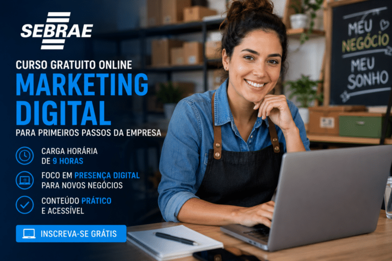 SEBRAE convoca microempreendedores para curso gratuito online de Marketing Digital para primeiros passos da empresa