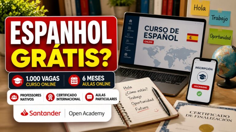 Santander libera 1.000 vagas para curso gratuito de espanhol online com certificado internacional e aulas com professores nativos, ideal para quem busca novas oportunidades no mercado global