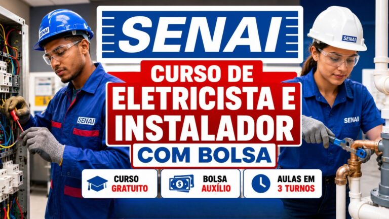 Senai oferece 60 vagas gratuitas para cursos de eletricista de obras e instaladora hidráulica com bolsa-auxílio de até R$ 297 no Rio de Janeiro