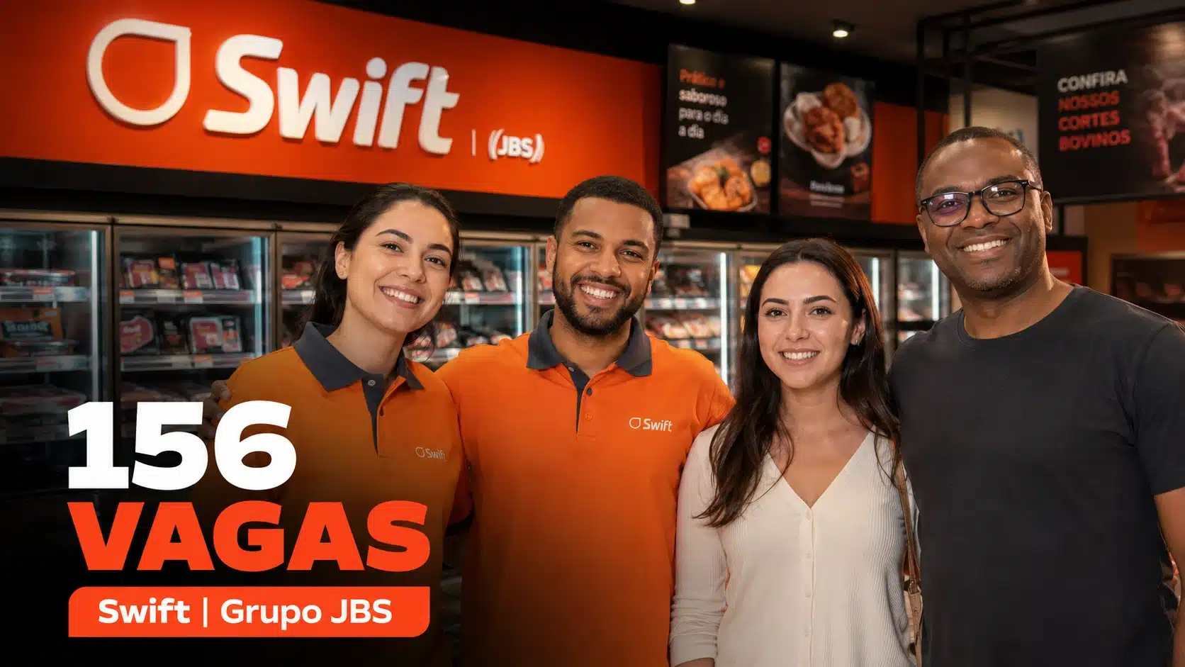 Swift, grupo da JBS, anuncia 156 vagas de emprego no varejo com oportunidades em lojas físicas e online