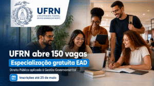 UFRN abre 150 vagas em especialização gratuita EAD em Direito Público aplicado à Gestão Governamental