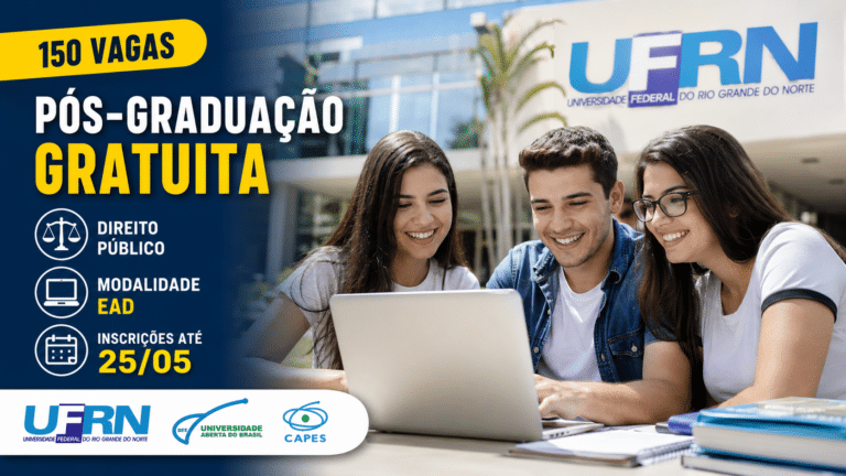 UFRN e UAB abrem 150 vagas em pós-graduação EAD em Direito Público