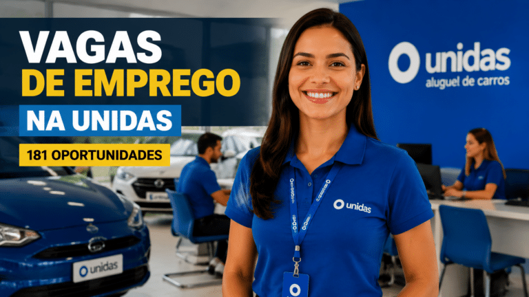 Unidas anuncia 181 vagas de emprego pelo país com oportunidades presenciais