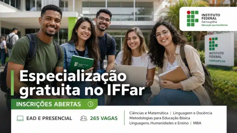IFFar abre inscrições para cursos gratuitos de especialização EAD ou presencial