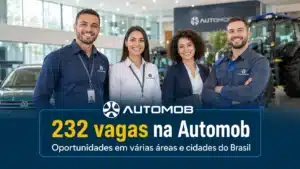 Automob é o grupo que gerou a primeira Concessionária Volkswagen e divulga 232 vagas de emprego com oportunidades em diferentes áreas pelo Brasil