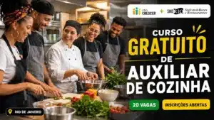 ONG Crescer e SindiRio oferecem curso gratuito de Auxiliar de Cozinha com vagas limitadas