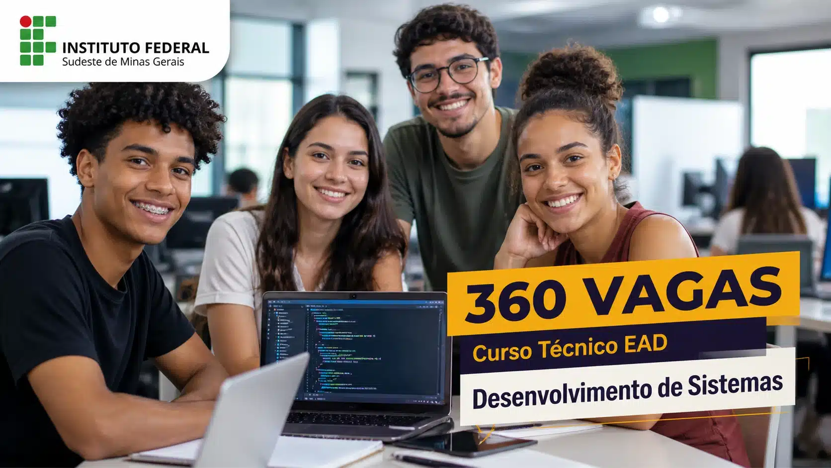 Instituto Federal abre 360 vagas para curso técnico EAD em Desenvolvimento de Sistemas