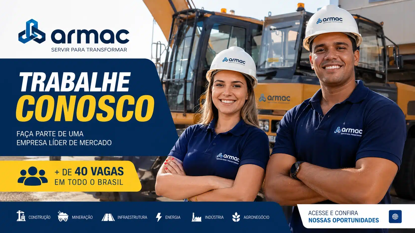 ARMAC anuncia 44 vagas de emprego e oportunidades