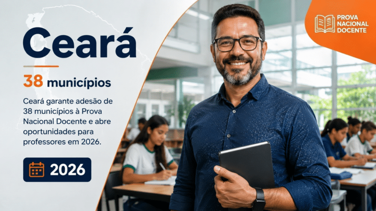 Ceará garante adesão de 38 municípios à Prova Nacional Docente e abre oportunidades para professores em 2026