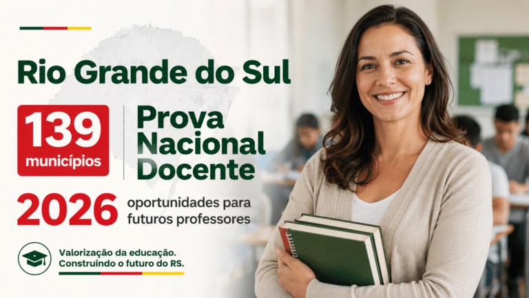 Prova nacional docente garante adesão de 139 municípios do Rio Grande do Sul e abre oportunidades para futuros professores em 2026