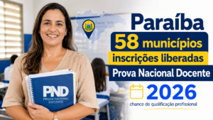 Ministério da Educação libera inscrições para a Prova Nacional Docente e 58 municípios da Paraíba têm chance de qualificação profissional em 2026