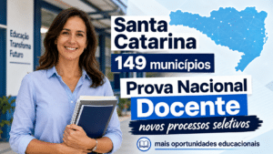 Santa Catarina amplia oportunidades educacionais com adesão de 149 municípios à Prova Nacional Docente e garante acesso a novos processos seletivos para professores