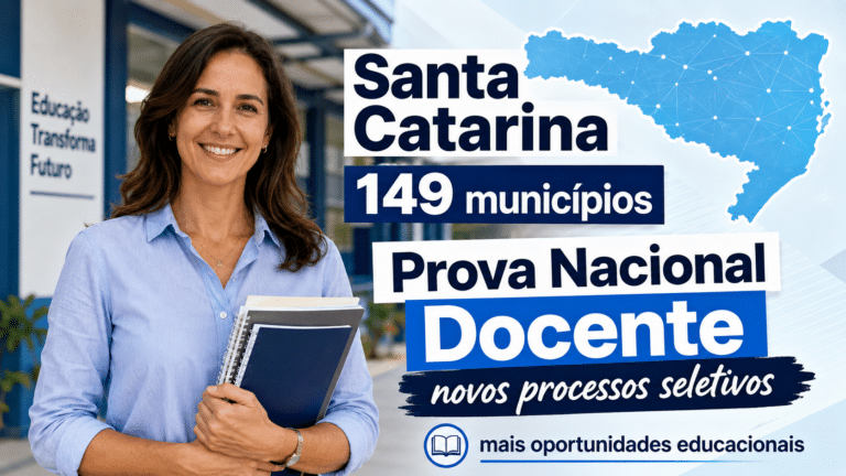 Santa Catarina amplia oportunidades educacionais com adesão de 149 municípios à Prova Nacional Docente e garante acesso a novos processos seletivos para professores
