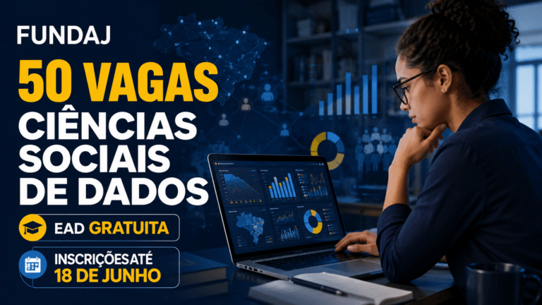 Fundaj abre 50 vagas em especialização gratuita em Ciências Sociais de Dados com EaD e inscrições até 18 de junho de 2026