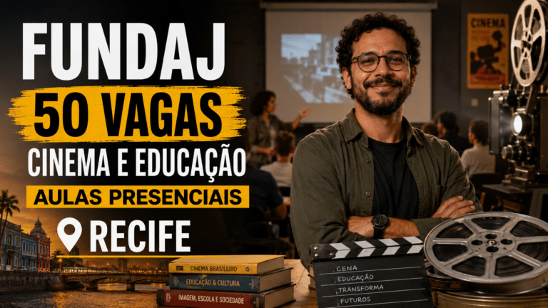 Fundaj abre 50 vagas na especialização gratuita em Cinema e Educação, com aulas presenciais no Recife