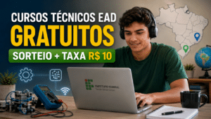 IFSULDEMINAS abre inscrições para cursos técnicos gratuitos EaD com polos em São Paulo e Espírito Santo, seleção por sorteio e taxa de R$10; inscrições até 19/06/2026