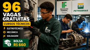IFPR e Petrobras abrem 96 vagas gratuitas em cursos técnicos de Eletrotécnica, Mecânica e Soldagem com bolsa de R$660