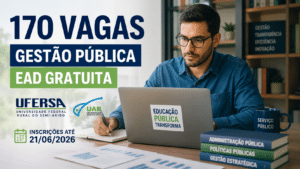 UFERSA abre 170 vagas para especialização gratuita em Gestão Pública EaD pelo UAB com inscrições até 21/06/2026
