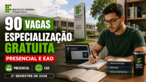 IFTM abre inscrições para especialização gratuita com 90 vagas em cursos lato sensu presenciais e EAD para o segundo semestre de 2026 em Minas Gerais