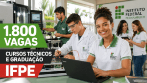 IFPE abre inscrições para cursos técnicos e graduação gratuitos com mais de 1.800 vagas EAD e presencial em Pernambuco