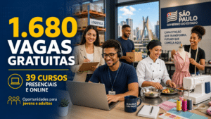 Governo de São Paulo oferece 1.680 vagas em cursos gratuitos e transforma oportunidades para jovens e adultos que buscam qualificação e mudança de carreira