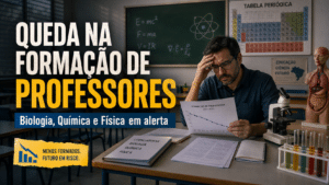 Instituto revela queda alarmante na formação de professores de biologia, química e física e aponta risco para a educação básica no Brasil
