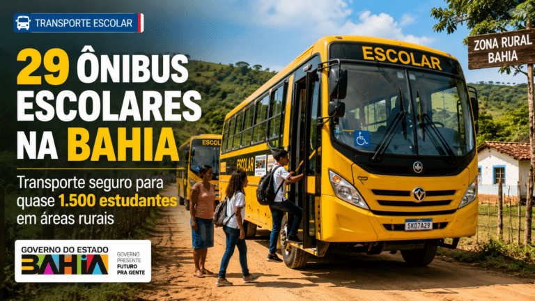 Governo entrega 29 ônibus escolares na Bahia e garante transporte seguro para quase 1.500 estudantes em áreas rurais
