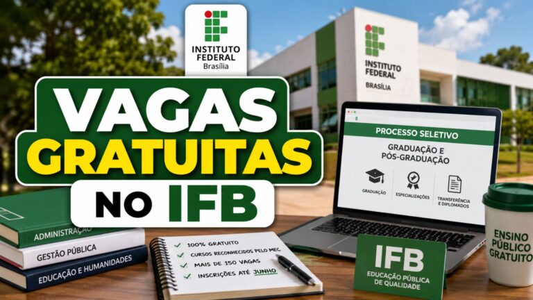 Instituto Federal de Brasília abre mais de 150 vagas em cursos gratuitos de graduação e pós-graduação com certificação e oportunidade de mudança na carreira