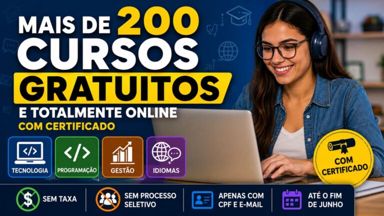 Instituto Federal do Rio Grande do Sul libera inscrições para mais de 200 cursos gratuitos online com certificado e oportunidade de qualificação profissional até junho de 2026