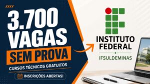 Instituto Federal do Sul de Minas libera 3.700 vagas em cursos técnicos EAD gratuitos e garante oportunidade de qualificação profissional sem prova, apenas por sorteio eletrônico