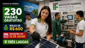 Instituto Federal libera 230 vagas em cursos gratuitos de energia com bolsa-auxílio de R$ 600 e inscrição até 12 de julho em Três Lagoas